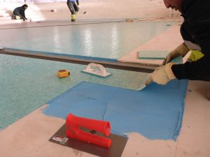 Außer den Klebern kamen auch Fugenmassen von Sopro zum Einsatz.