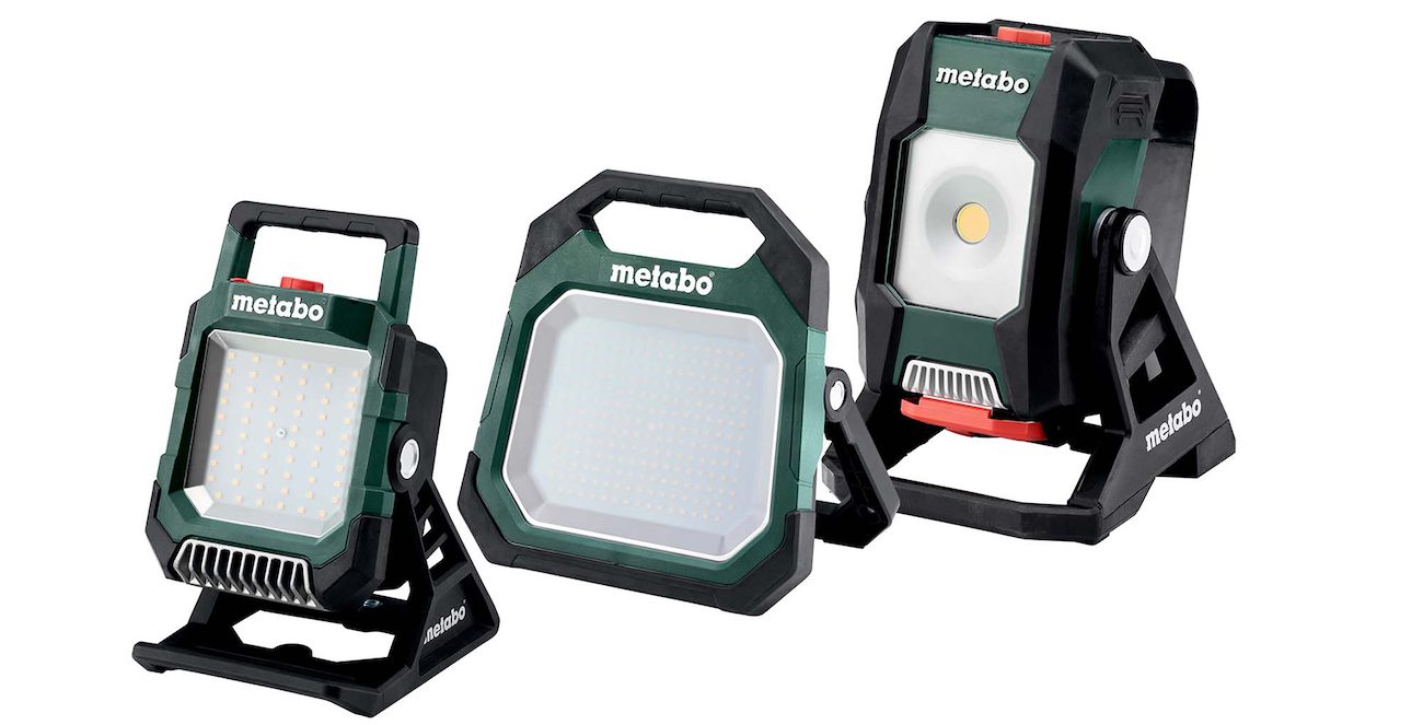 Metabo bringt für die verschiedensten Einsätze drei neue Akku-Baustrahler BSA 12-18 LED 2000, BSA 18 LED 4000 und BSA 18 LED 10000 mit 2.000, 4.000 bzw. 10.000 Lumen auf den Markt. Foto: Metabo