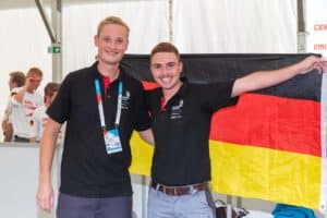 Yannick Schlachter und Tim Welberg (v.r.) bei der Europameisterschaft in Graz 2021. Foto: WorldSkills Germany