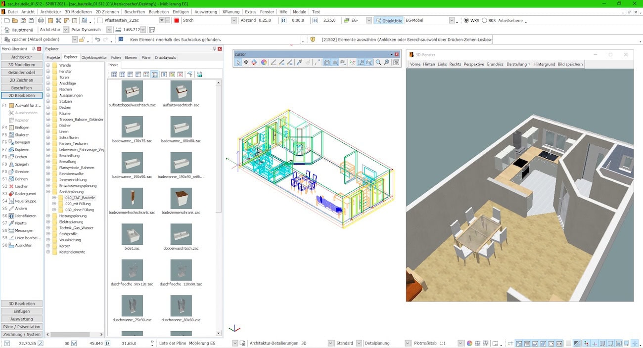 SPIRIT 2021 bietet jetzt noch mehr Bauteile für überzeugende Präsentationen der 3D-Gebäudemodelle Quelle: SOFTTECH