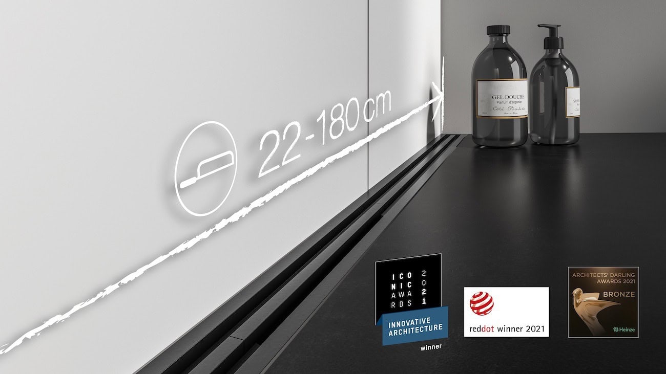 Die preisgekrönte Linienentwässerung Schlüter-Kerdi-Line-Vario verbindet flexible Funktionalität mit elegantem Design.