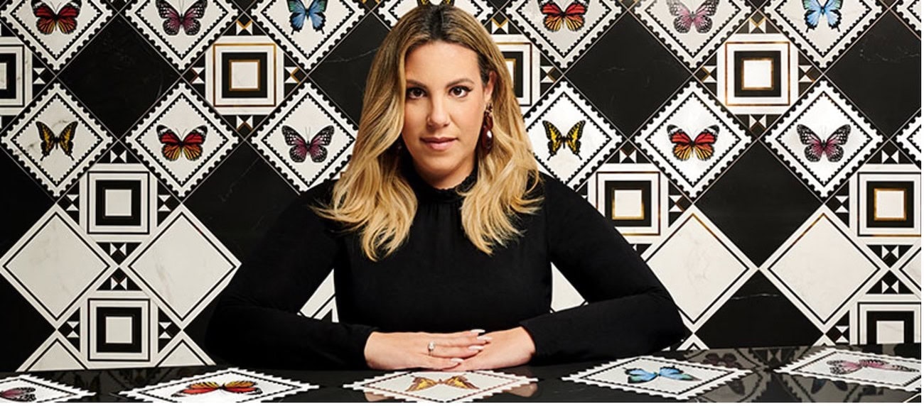 Designerin Mary Katrantzou mit ihrer Kollektion VICTORIAN für Villeroy & Boch Fliesen.