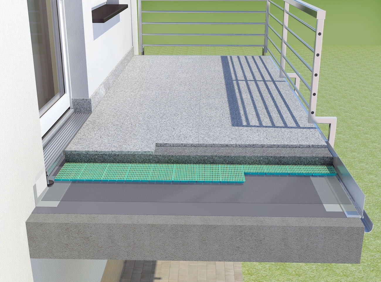 Gutjahr Trittschall-Drainagen für Balkone