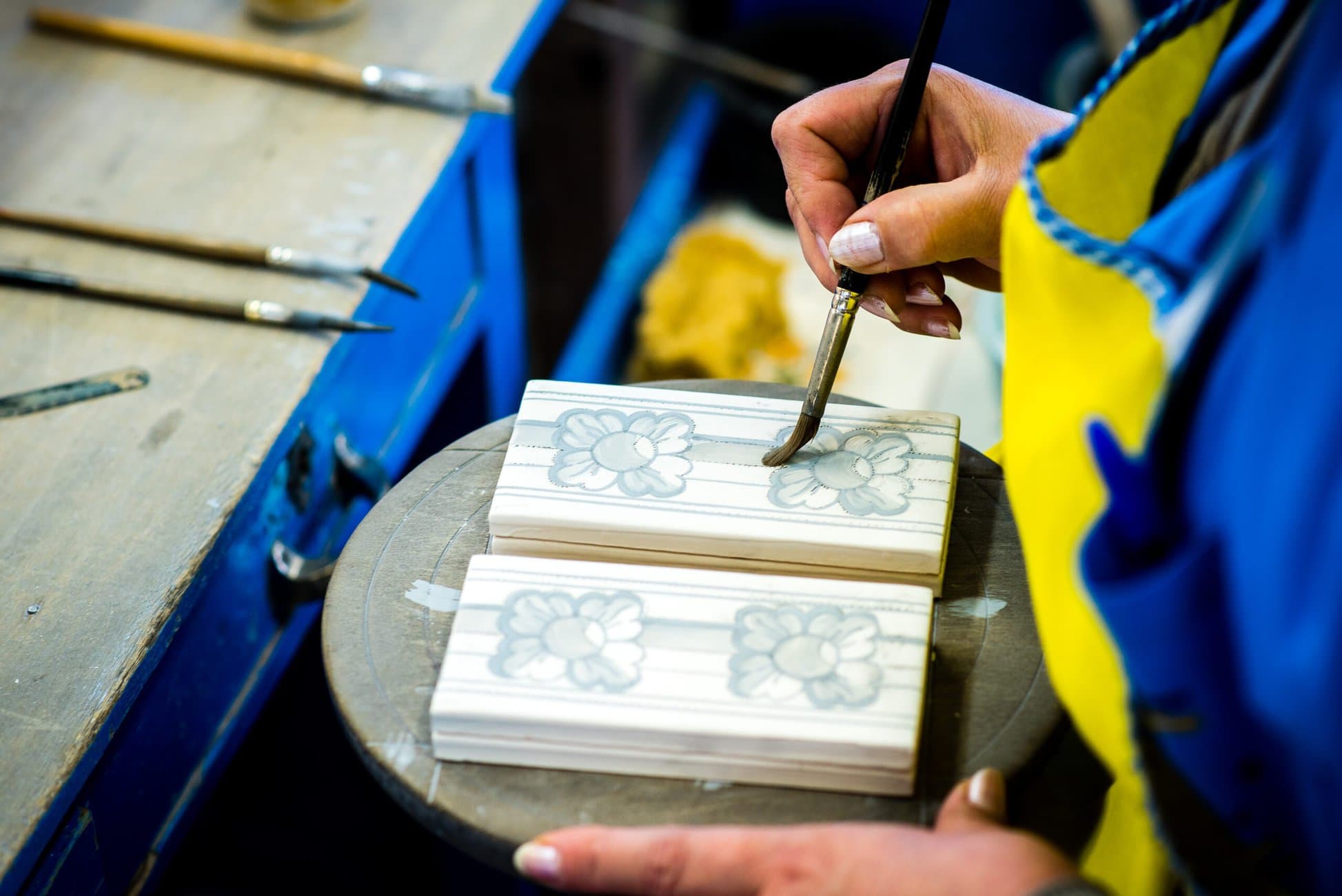 Handgemalte Fliesen gehören heute nach wie vor zu den wichtigsten Angeboten von Viúva Lamego. Foto: Viúva Lamego