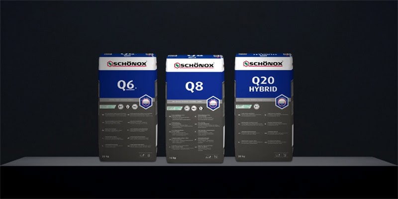 Schönox Q-Familie_Fliesenkleber mit reduziertem C o2-Fusabdruck