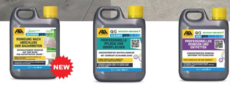 Material, Fugenmörtel und Anwendungsbereich bestimmen die Wahl des Reinigers. Foto: Fila