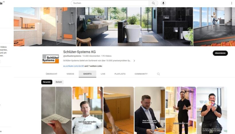 Die kurzen Videos stehen auf dem Schlüter-YouTube-Kanal zur Verfügung. Foto: Schlüter-Systems