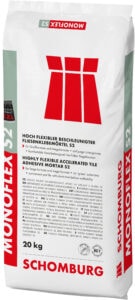 Monoflex-S2 - Hoch flexibler und beschleunigter Fliesenklebermörtel-S2. Foto: Schomburg