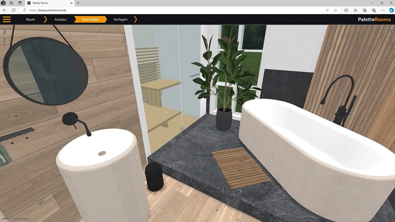 Die interaktive Ego-Perspektive in Palette Rooms macht das direkt live erlebbar und erleichtert die Kaufentscheidung. Bild: Palette CAD