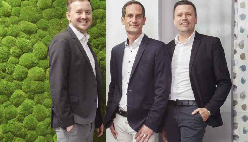 Die drei Blanke Systems Gebietsverkaufsleiter (v.l.): Philipp Steinschulte, Gebiet Mitte, Oliver Niedermeyer, Gebiet Nord, und Torsten Pfeiffer, Gebiet Süd. Foto: Blanke