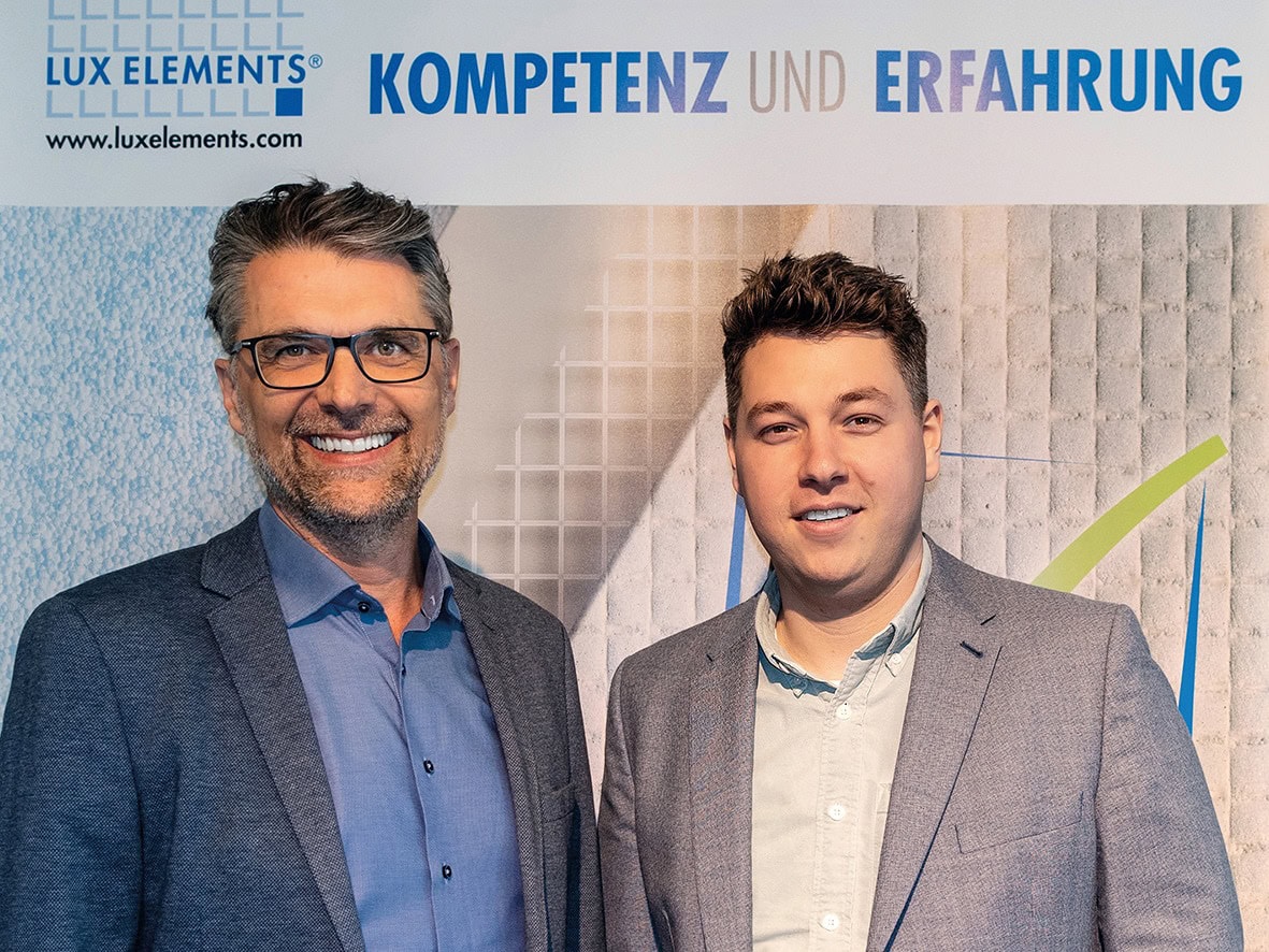 Johannes Laube (links) und Michel Lux (rechts) sind die neue Vertriebsleitung bei Lux Elements