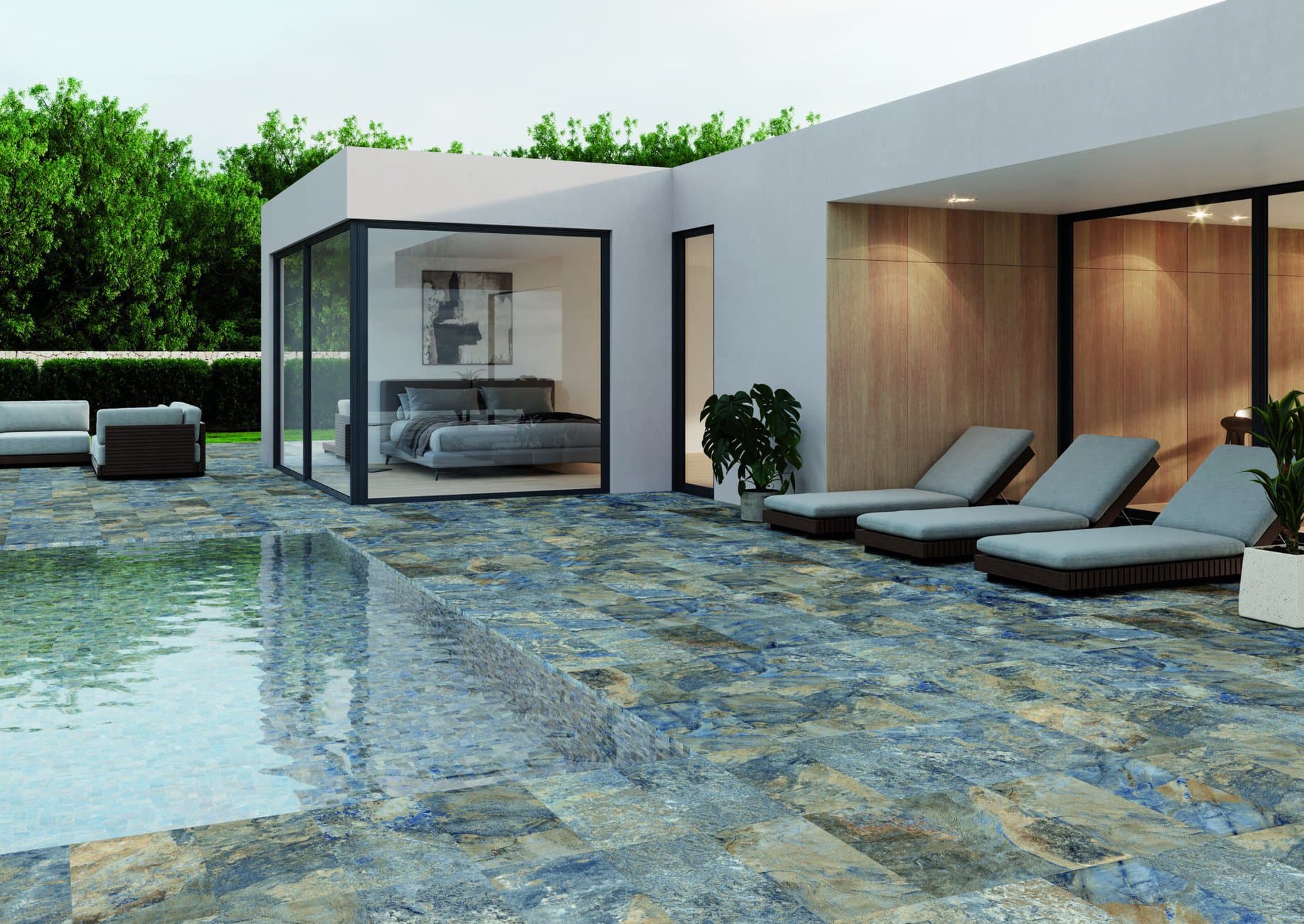 Piedra Bali Azul 30x30, Foto: Halcón