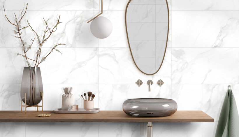Mereo MEE 90A marmor weiß glänzend 30x60 Steingut. Foto: Panariagroup Deutschland