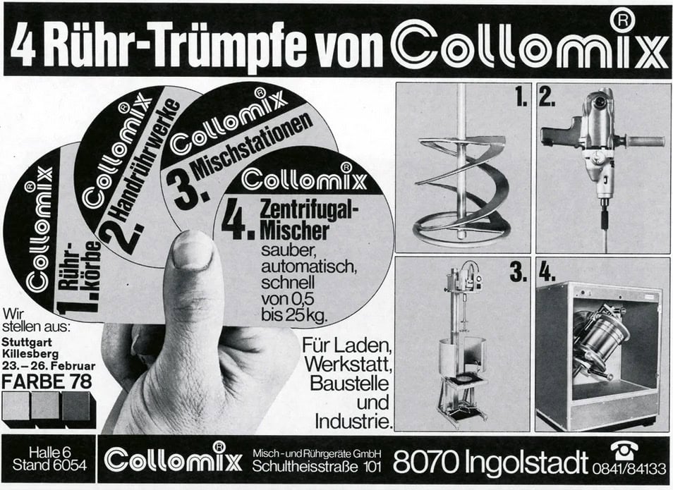Historische Collomix-Werbung.