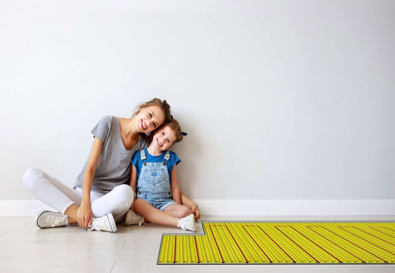 Die Entkopplungsmatte kann bei Flächenheizungen am Boden zum Einsatz kommen.