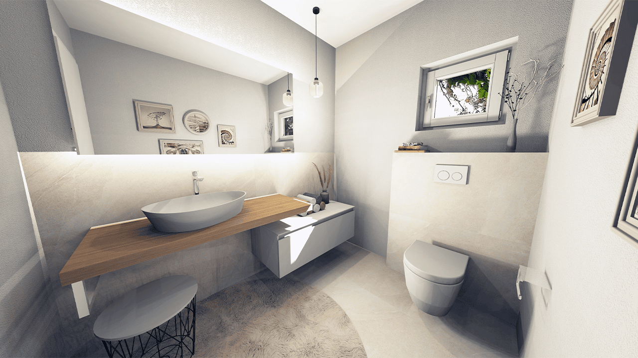 Durch fotorealistische Renderings erhalten Kunden eine exakte Vorstellung ihres zukünftigen Badezimmers. Bild: RenoGroup GmbH