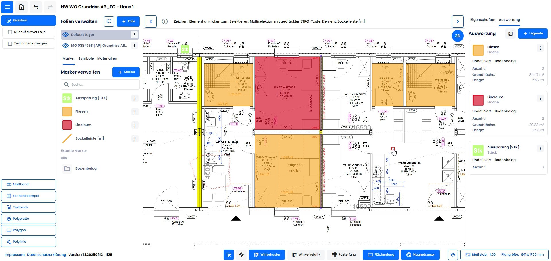 Übersichtliche Projektansicht in der GRAVA connect Software mit verschiedenen Projektdateien und Menüpunkten, die eine einfache Verwaltung und Zusammenarbeit im Team ermöglichen.