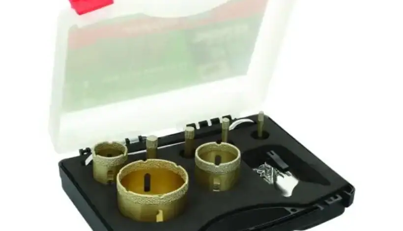 Norton Clipper bietet seine hochwertigen Bohrkronen einzeln und in zwei Sets mit robustem Koffer und abgestimmtem Zubehör an. Foto: Saint-Gobain Abrasives