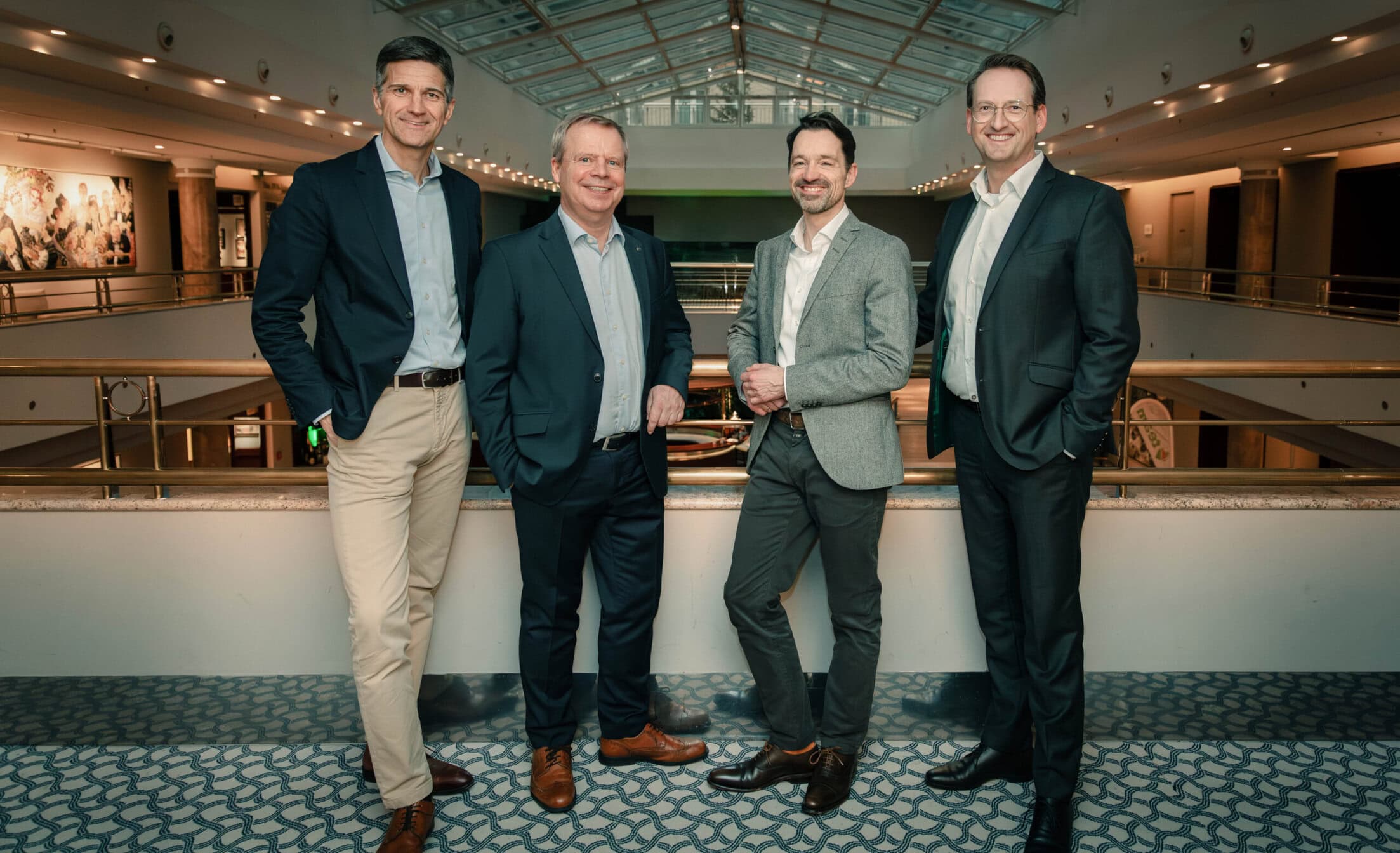 Carsten Gemeinhardt, Bent Nissen, Raimund Hackenberger und Kevin Lorenzen (v.l.n.r.) sind der Vorstand der team SE.