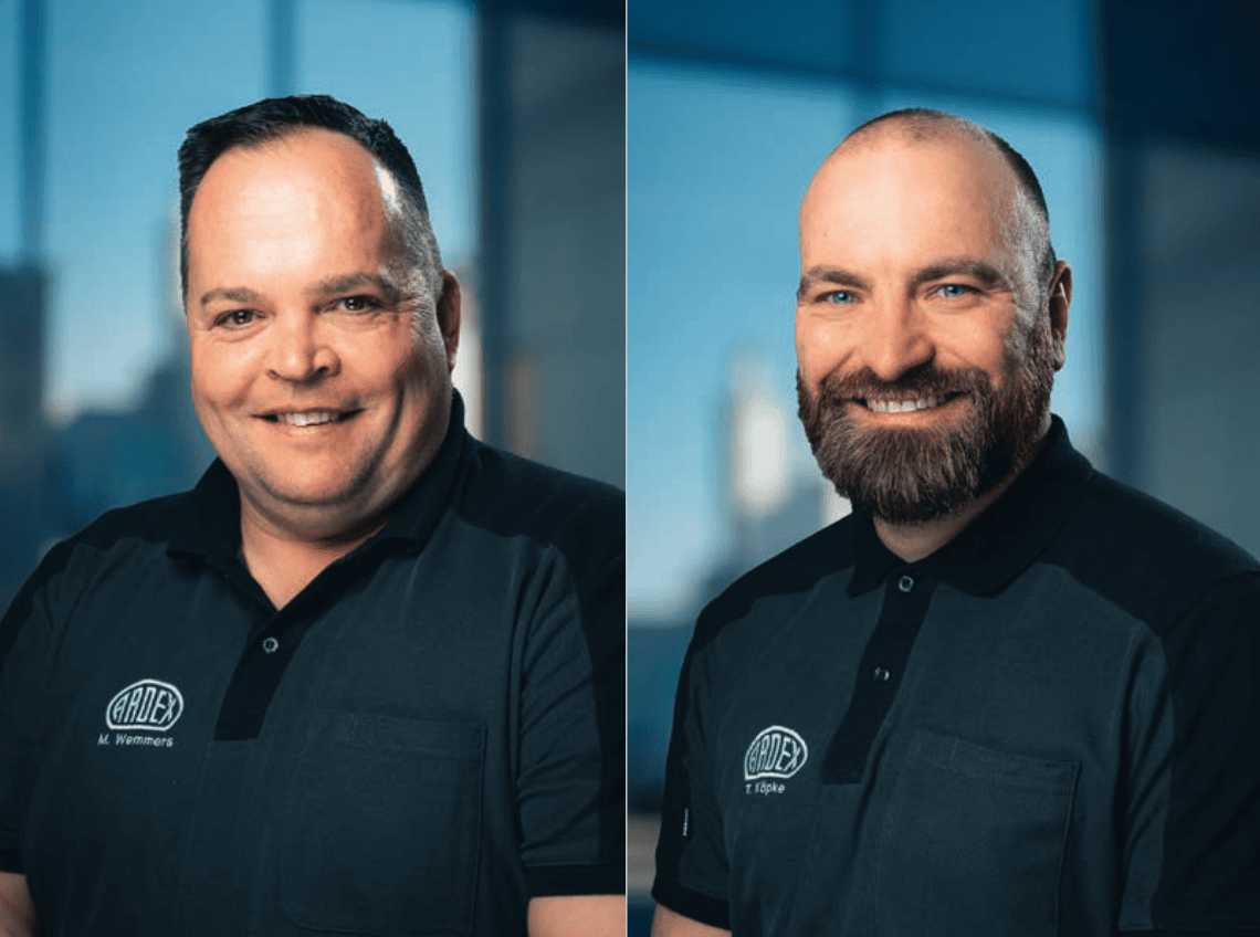 Mit Michael Wemmers und Timo Köpke sind Anfang des Jahres erfahrene Fachleute in die Ardex-Anwendungstechnik eingestiegen.