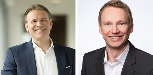 Jan Karrasch (rechts) folgt auf Martin Czoske (links) als CFO. Copyright: toom