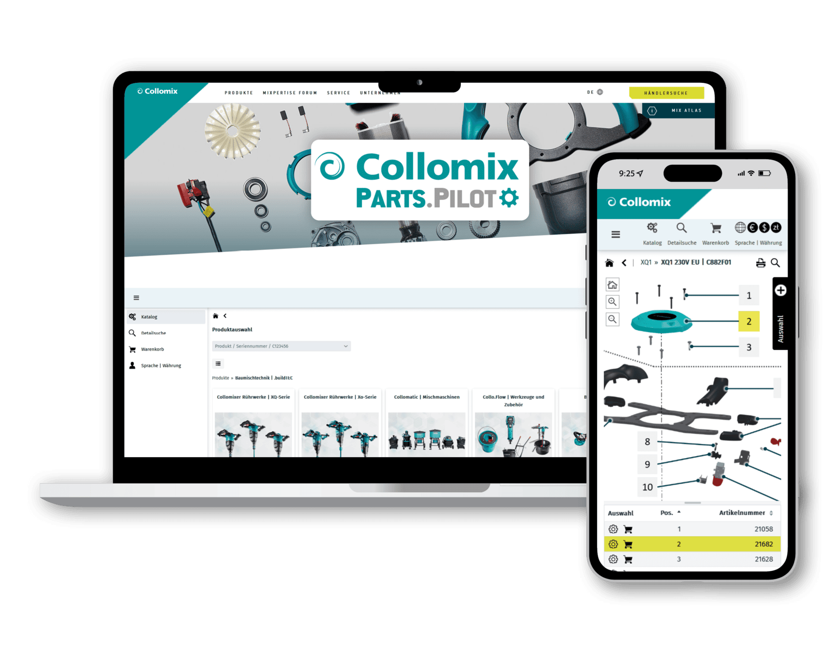 Finden. Klicken. Läuft – mit dem neuen Online Ersatzteilkatalog bietet Collomix ab 1. November eine moderne, visuelle Lösung zur schnellen und fehlerfreien Identifikation benötigter Ersatzteile.