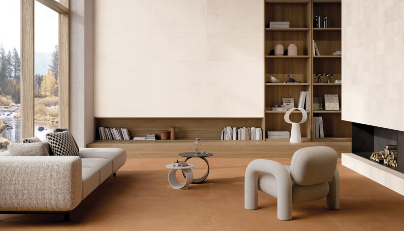 Die Kollektion Cotto Milano ist in einer Vielzahl von Formaten erhältlich, mit einer Vorliebe für große Formate wie 120x120 und 60x120, Foto:Ceramiche Keope