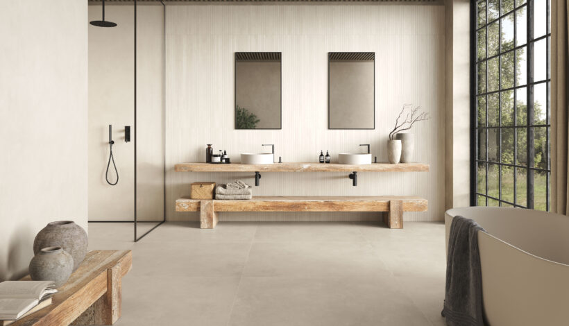 Moov Up ist die neue Kollektion von Keope mit Betonoptik. Foto: Ceramiche Keope