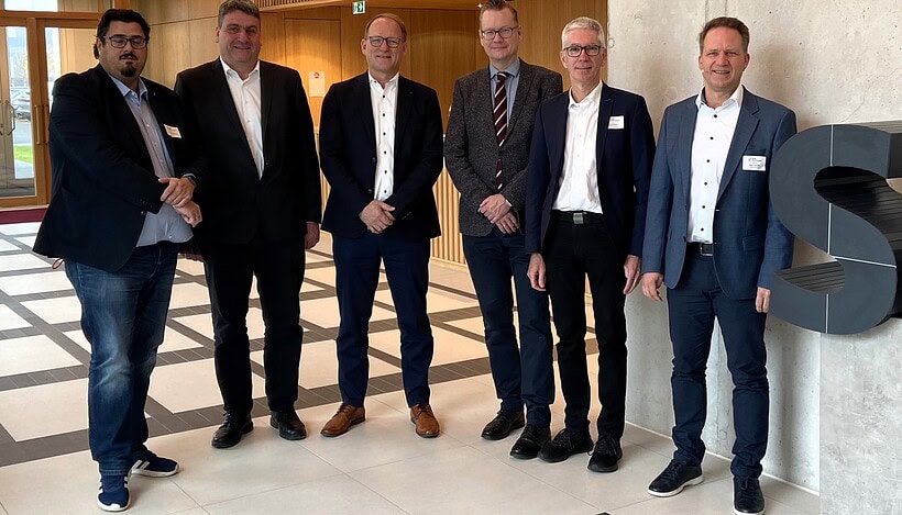 Gastgeber und Referenten des 36. Sopro Planer- und Sachverständigen-seminars (von links): Fernando dos Santos Moreira, Rainer Kübler, Mario Sommer, Jan Bredemeyer, Bernd Helfer und Björn Rosenau.