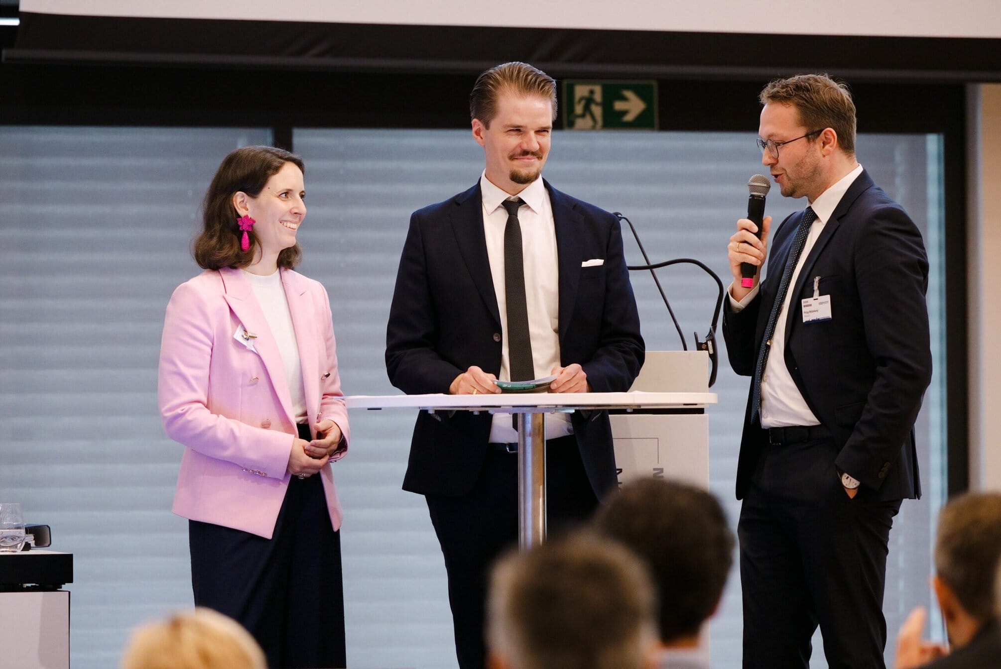 Die Rede der Jungunternehmerinnen und Jungunternehmer (v. l.): Pia Beinkofer-Edlinger, Felix Ziegler und Philipp Middelkamp.