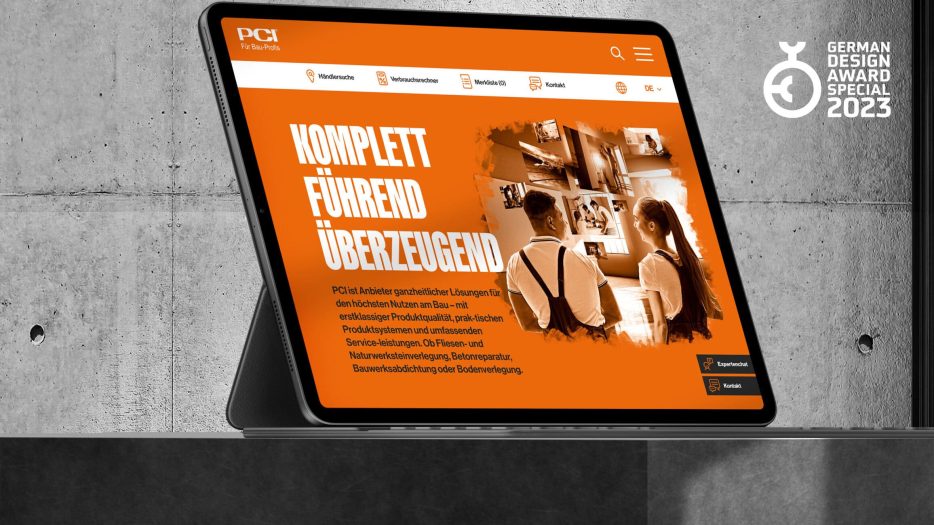 Die neue PCI-Website wurde mit dem German Design Award ausgezeichnet Foto: PCI