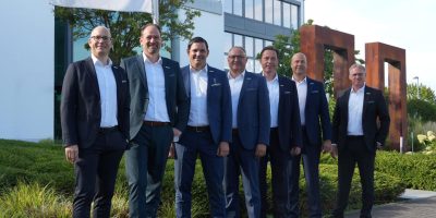 Das neu aufgestellte Category Management von Eurobaustoff (v. l.): Bereichsleiter Peter Abraham, Benjamin Kring, Thilo Becker, Johannes Schulze, Markus Kappelhoff, Matthias Cmok und Oliver Völlmar. Foto: Eurobaustoff