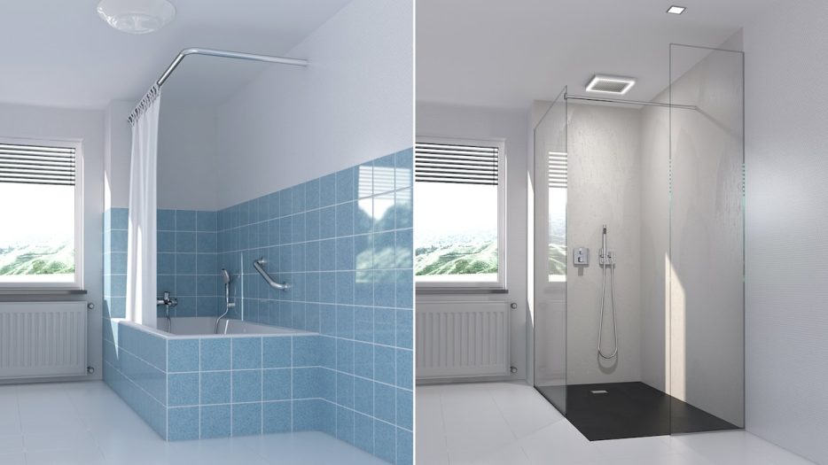 Wanne raus, Dusche rein. Mit den wedi Elementen entsteht im Handumdrehen eine stilvolle, barrierefreie Dusche.